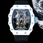 RICHARD MILLE RM53-01  White TPT Quartz Fiber Leather Strap